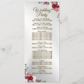 Welkom bruiloft kleurig rood wit zilver programmakaart (Achterkant)