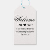 Welkom bruiloft liefde is zoete hart kalligrafie cadeaulabel (Voorkant)