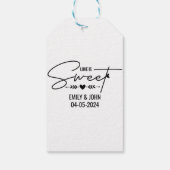 Welkom bruiloft liefde is zoete hart kalligrafie cadeaulabel (Achterkant)