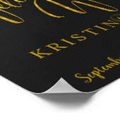 Welkom bruiloft met Faux Gold Foil Lettering Poster (Hoek)