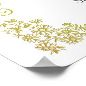 Welkom bruiloft met Gold Fancy Floral Design Poster (Hoek)