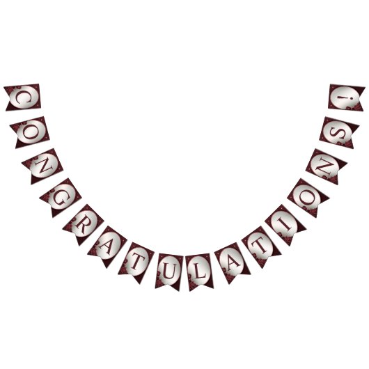 Welkom Bruiloft Monogram Rode Roze Bloemen Vlaggetjes (Alle)