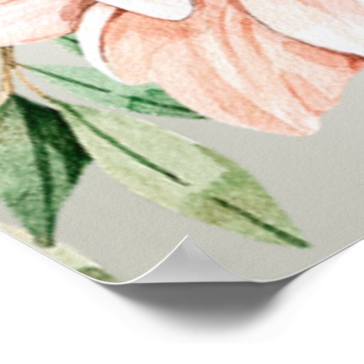 Welkom bruiloft Oranje bloemen Poster (Hoek)