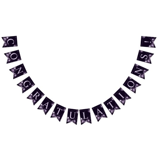 Welkom bruiloft Paars Floral Violet Lijst Vlaggetjes (Alle)