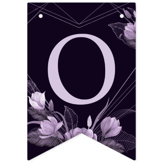 Welkom bruiloft Paars Floral Violet Lijst Vlaggetjes (Tweede vlag)