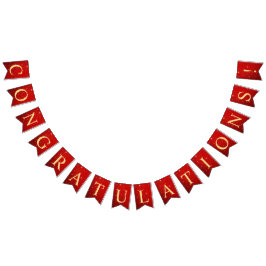 Welkom bruiloft Partij Golden Bird Hearts Red Shin Vlaggetjes