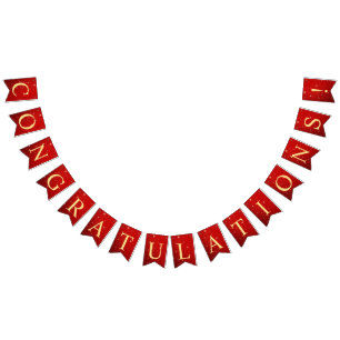 Welkom bruiloft Partij Golden Bird Hearts Red Shin Vlaggetjes