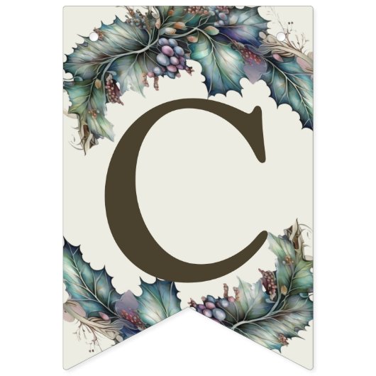 Welkom bruiloft Partij Groene Paarse Leaves Elegan Vlaggetjes (Eerste vlag)