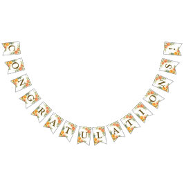 Welkom bruiloft Partij Oranje Gele Rode Floral Vlaggetjes