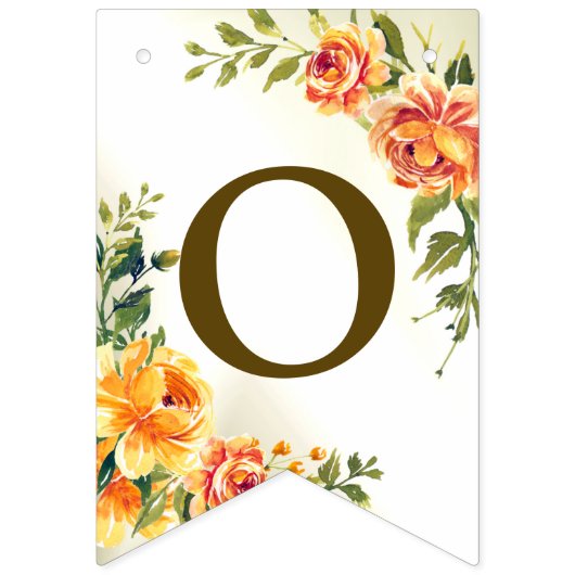 Welkom bruiloft Partij Oranje Gele Rode Floral Vlaggetjes (Tweede vlag)