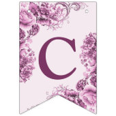 Welkom bruiloft Partij Roze Bloemen Legant Modern Vlaggetjes (Eerste vlag)