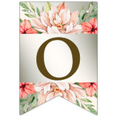 Welkom bruiloft Peach Sinaasappel Floral Rustic Vlaggetjes (Tweede vlag)