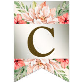 Welkom bruiloft Peach Sinaasappel Floral Rustic Vlaggetjes (Eerste vlag)