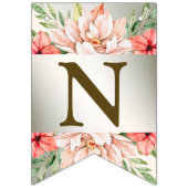 Welkom bruiloft Peach Sinaasappel Floral Rustic Vlaggetjes (Derde vlag)