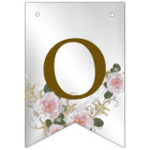 Welkom bruiloft Pink Floral Silver Elegant Vlaggetjes (Tweede vlag)