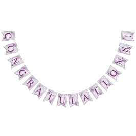 Welkom bruiloft Pink Floral Violet Paars Vlaggetjes