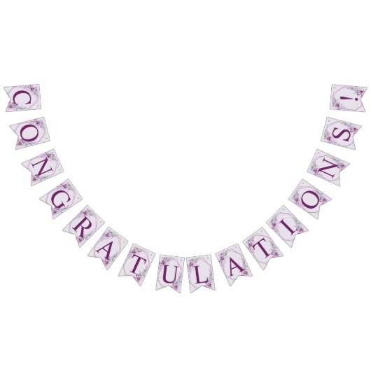 Welkom bruiloft Pink Floral Violet Paars Vlaggetjes (Alle)