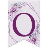 Welkom bruiloft Pink Floral Violet Paars Vlaggetjes (Tweede vlag)