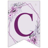 Welkom bruiloft Pink Floral Violet Paars Vlaggetjes (Eerste vlag)