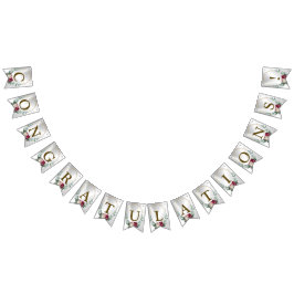 Welkom bruiloft Pink Red Floral Green Golden Vlaggetjes