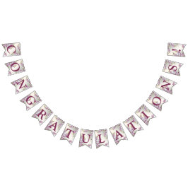 Welkom bruiloft Pink White Flowers Elegant Vlaggetjes