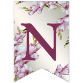 Welkom bruiloft Pink White Flowers Elegant Vlaggetjes (Derde vlag)