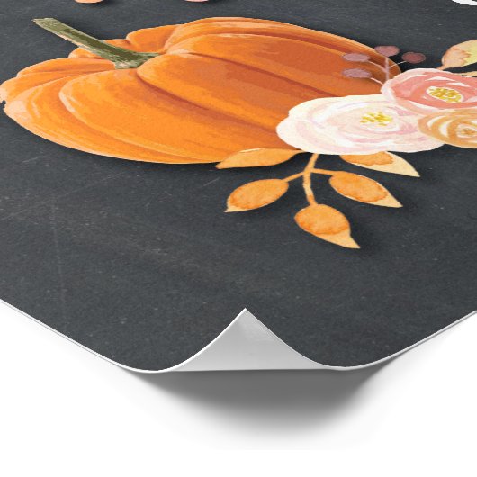 Welkom bruiloft Poster Pumpkin Sign Chalk Harvest (Hoek)
