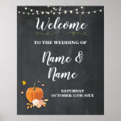 Welkom bruiloft Poster Pumpkin Sign Chalk Harvest (Voorkant)