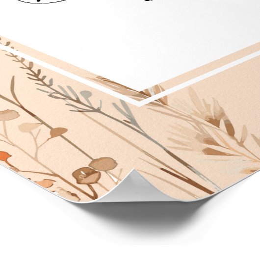 Welkom Bruiloft Poster teken Zomer Boho (Hoek)