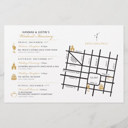 Welkom Bruiloft Route Kaart Kaart - CUSTOM Hannah (Achterkant)