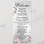 Welkom Bruiloft Roze Perzik Glanzende Geometrische Programmakaart (Voorkant)