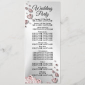 Welkom Bruiloft Roze Perzik Glanzende Geometrische Programmakaart (Achterkant)