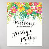 Welkom bruiloft Sign Tropical Poster (Voorkant)
