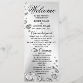 Welkom bruiloft Silver Hearts Grey Elegant Rustic Programmakaart (Voorkant)