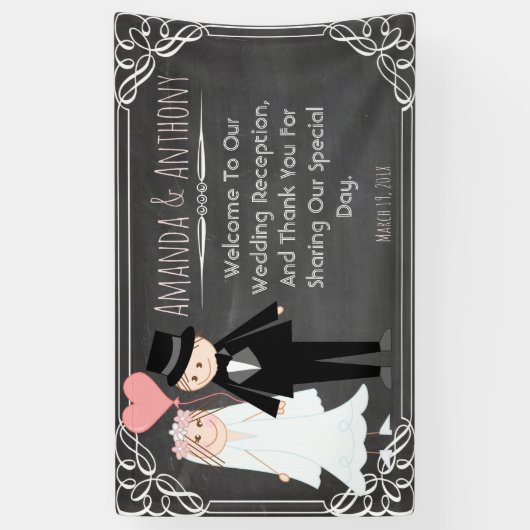 Welkom bruiloft spandoek (Verticaal)