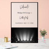 Welkom Bruiloft Spotlight abstract Zwart & Frosted Acryl Bord (Huwelijk)