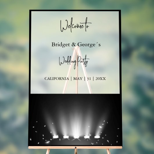 Welkom Bruiloft Spotlight abstract Zwart & Frosted Acryl Bord (Neutraal)