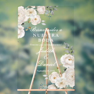 Welkom bruiloft teken in het Spaans Acryl Bord