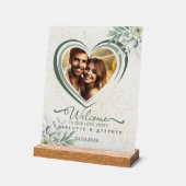 Welkom bruiloft teken onze liefde gepersonaliseerd acryl bord (Hoek)