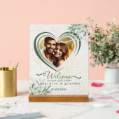 Welkom bruiloft teken onze liefde gepersonaliseerd acryl bord (Huwelijk)