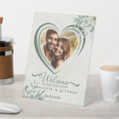 Welkom bruiloft teken onze liefde gepersonaliseerd reclamebord met voetstuk (Insitu)