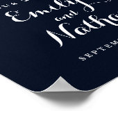 Welkom bruiloft Teken Rustic Bourgogne Floral Poster (Hoek)