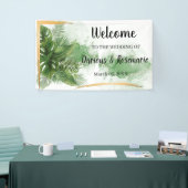 Welkom bruiloft Tropische Palm Banner (Beurs)