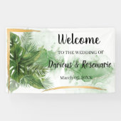 Welkom bruiloft Tropische Palm Banner (Horizontaal)