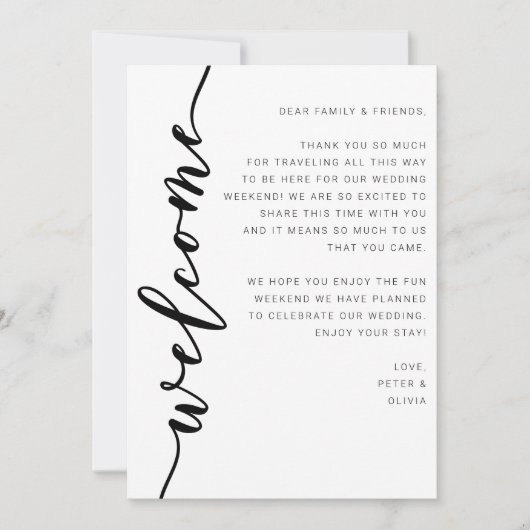 Welkom bruiloft Wekend reisroute-Kaarten (Voorkant)