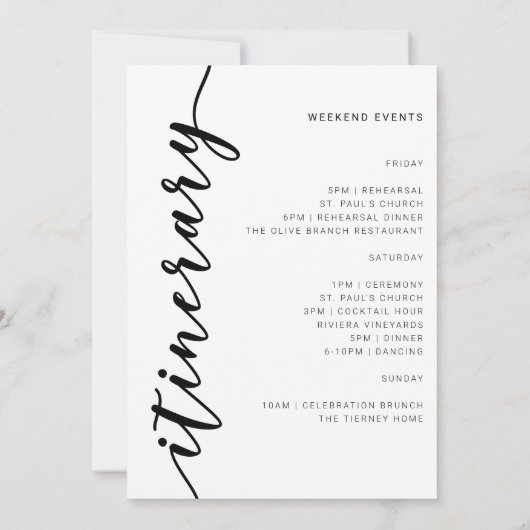 Welkom bruiloft Wekend reisroute-Kaarten (Achterkant)