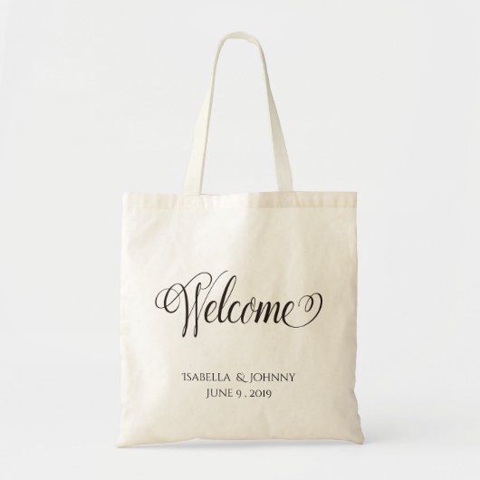 Welkom|bruiloft welkomstcadeau, bruiloft gunst tote bag (Voorkant)