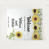 Welkom bruiloft zonnebloemen wandkleed (Voorkant (horizontaal))