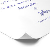 Welkom Bruiloften Elegante Calligrafie Periwinkle Poster (Hoek)