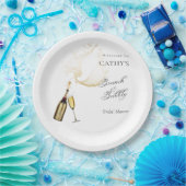 Welkom Brunch en Bubbly Vrijgezellenfeest 9" Rond Papieren Bordje (Feest)